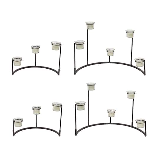 Black Metal Tiered Votive Holder Stand Set